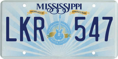 MS license plate LKR547
