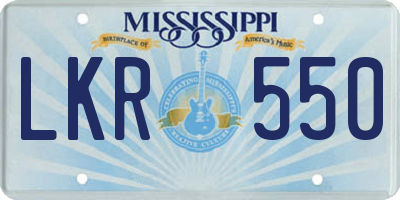 MS license plate LKR550