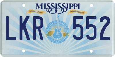 MS license plate LKR552