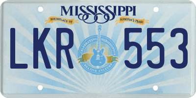 MS license plate LKR553