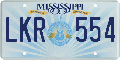 MS license plate LKR554