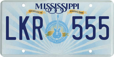 MS license plate LKR555