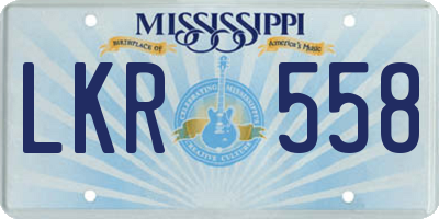 MS license plate LKR558