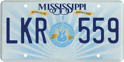 MS license plate LKR559
