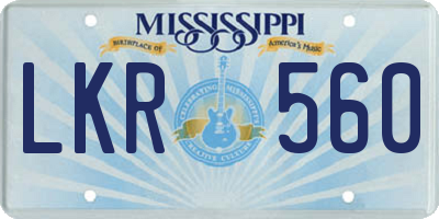 MS license plate LKR560