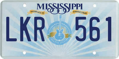 MS license plate LKR561