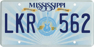 MS license plate LKR562