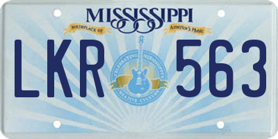 MS license plate LKR563