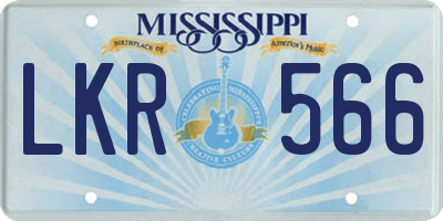 MS license plate LKR566