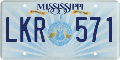 MS license plate LKR571