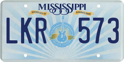 MS license plate LKR573