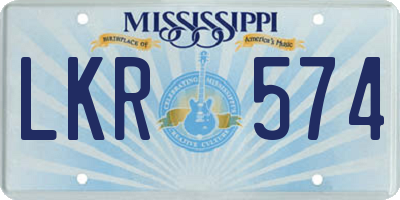 MS license plate LKR574