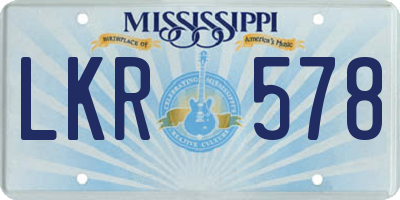 MS license plate LKR578