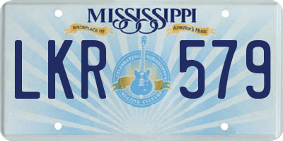 MS license plate LKR579