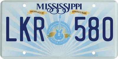 MS license plate LKR580