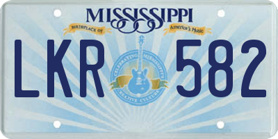 MS license plate LKR582