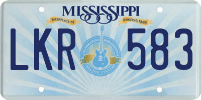 MS license plate LKR583