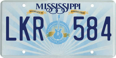 MS license plate LKR584
