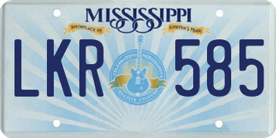 MS license plate LKR585