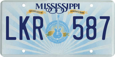 MS license plate LKR587