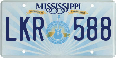 MS license plate LKR588
