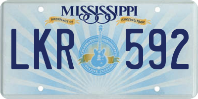 MS license plate LKR592