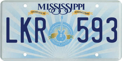 MS license plate LKR593