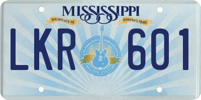 MS license plate LKR601