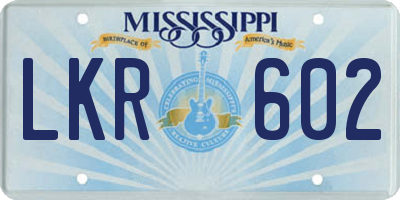 MS license plate LKR602