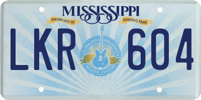 MS license plate LKR604