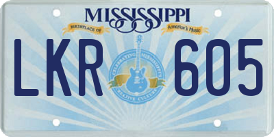 MS license plate LKR605