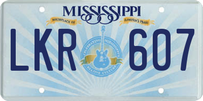 MS license plate LKR607
