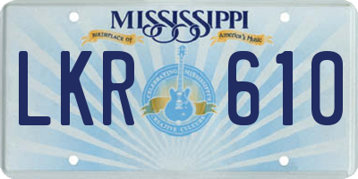 MS license plate LKR610