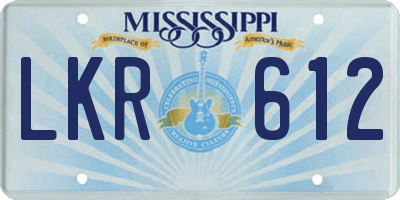 MS license plate LKR612