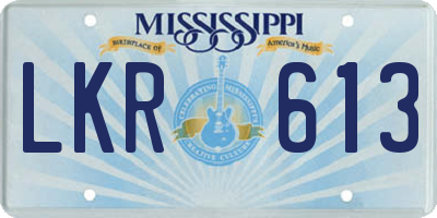 MS license plate LKR613