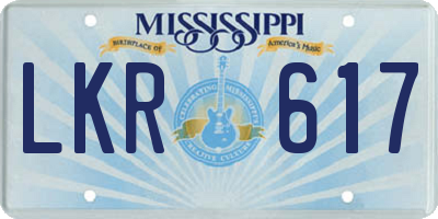 MS license plate LKR617