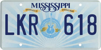 MS license plate LKR618