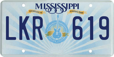 MS license plate LKR619