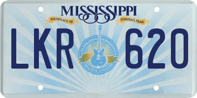 MS license plate LKR620