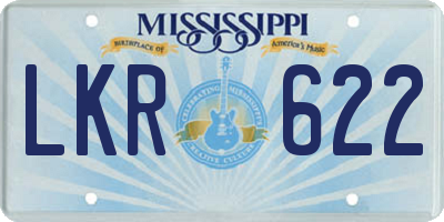 MS license plate LKR622