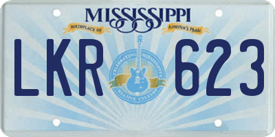 MS license plate LKR623