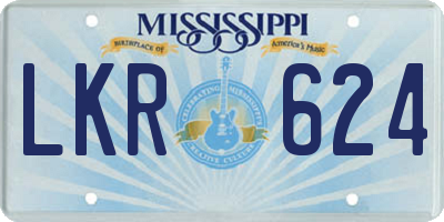 MS license plate LKR624