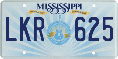 MS license plate LKR625