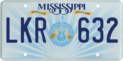 MS license plate LKR632