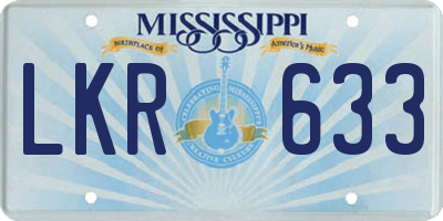 MS license plate LKR633