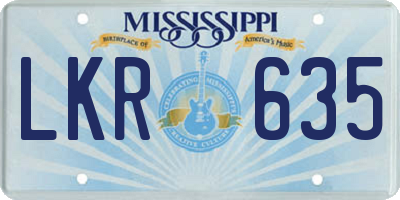 MS license plate LKR635