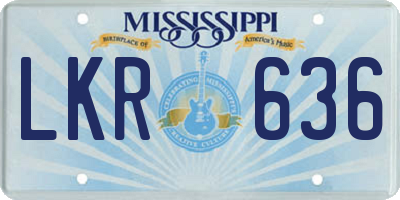 MS license plate LKR636