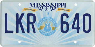 MS license plate LKR640