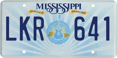 MS license plate LKR641