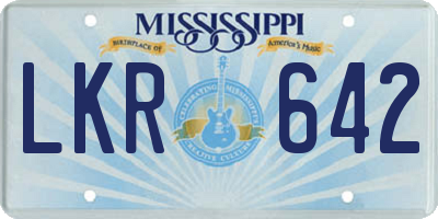 MS license plate LKR642